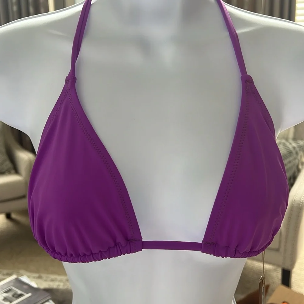SKIMS Purple Triangle Bikini Top